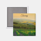 トスカーニイタリイタリアンヴィネヤード写真 マグネット (正面/裏面)