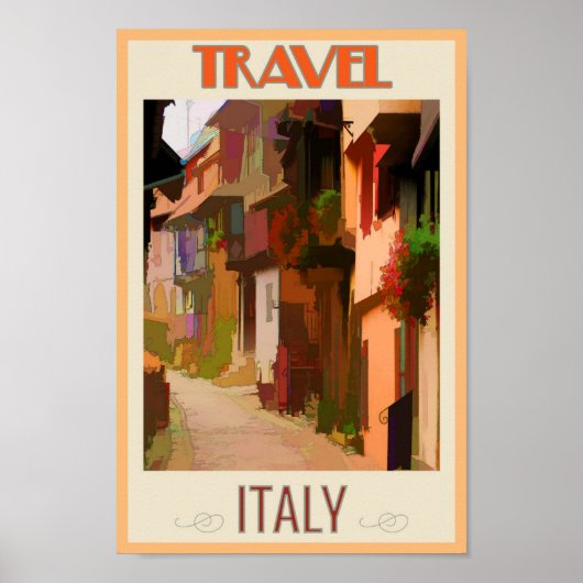 トスカーニイタリイタリアン抽象芸術カラフル旅行 ポスター (正面)