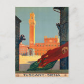 トスカーニシエナイタリアヴィンテージイタリアン旅行ポスター ポストカード (正面)