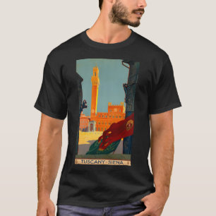 トスカーニシエナヴィンテージ旅行ポスター Tシャツ