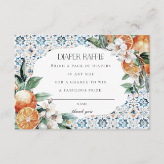 トスカーニタイルイタリアおむつラッフル招待状インサート エンクロージャーカード
