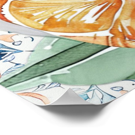 トスカーニタイルイタリアンブライダルシャワーウェルカムサイン ポスター (角)