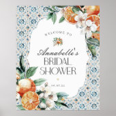 トスカーニタイルイタリアンブライダルシャワーウェルカムサイン ポスター (正面)