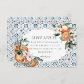 トスカーニタイルイタリア共有レシピ招待状インサート エンクロージャーカード (正面/裏面)