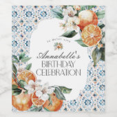 トスカーニタイルシトラスイタリアンバースデーパーティバーウェア ワインラベル (シングルラベル)