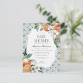 トスカーニタイル沿岸イタリアン赤ちゃんシャワー招待状 ポストカード (スタンド正面)