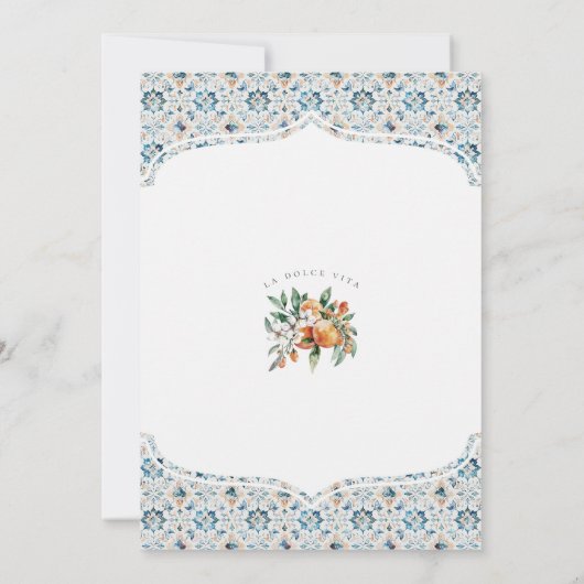 トスカーニタイル沿岸イタリアン赤ちゃんシャワー招待状 招待状 (裏面)