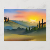 トスカーニヒルズ名勝の水彩絵葉書 ポストカード (正面)