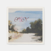 トスカーニモノグラムの日当たりの良い田舎 スタンダードカクテルナプキン (正面)