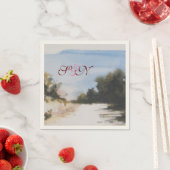 トスカーニモノグラムの日当たりの良い田舎 スタンダードカクテルナプキン (インサイチュ)