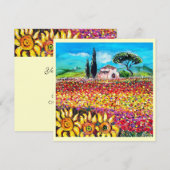 トスカーニャの花々/ フィールド、ポピーとひまわり 招待状 (正面/裏面)