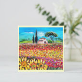 トスカーニャの花々/ フィールド、ポピーとひまわり 招待状 (スタンド正面)