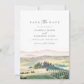 トスカーニャ イタリア 空のライン 保存日付 招待状 (正面)