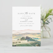 トスカーニャ イタリア 空のライン 保存日付 招待状 (スタンド正面)