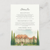 トスカーニーウォーターカラーイタリアヴィラデスティネーションウェディング エンクロージャーカード (正面)