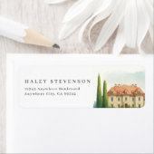 トスカーニーウォーターカラーイタリアヴィラデスティネーションウェディング ラベル (インサイチュ)