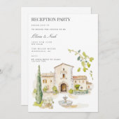 トスカーニーウォーターカラーイタリア披露宴招待状カード 招待状 (正面/裏面)