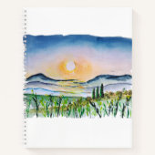 トスカーニーサンライズウォーターカラージャーニーイタリア ノートブック (正面)