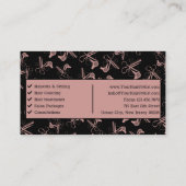 トスカーニーピンク&ブラックQRコードヘアサロン 名刺 (裏面)