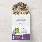 トスカーニ イタリア ワイナリー ラベンダー イタリア ワインボトル オールインワン招待状 (内側)