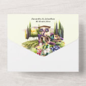 トスカーニ イタリア ワイナリー ラベンダー イタリア ワインボトル オールインワン招待状 (裏面)