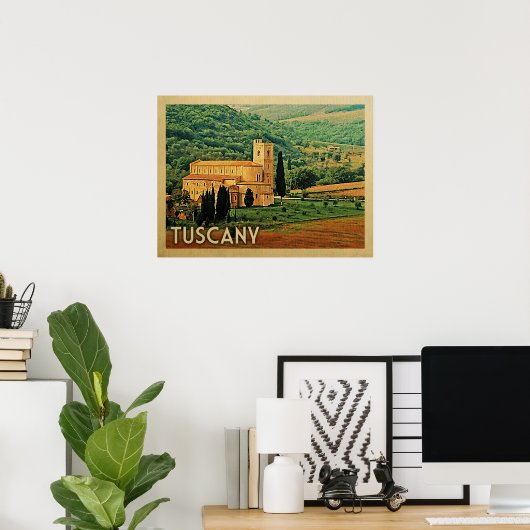 トスカーネポスターイタリアヴィンテージ旅行 ポスター (ホームオフィス)