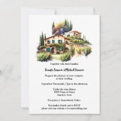 トスカーンヴィラウォーターカラーイタリアンヴィンヤードワイナリー 招待状 (正面)