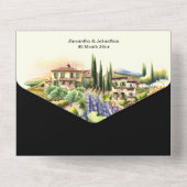 トスカーンヴィラウォーターカラーヴィンヤードイタリアンワイナリー オールインワン招待状 (裏面)