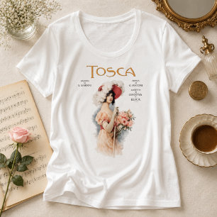 トスカ オペラ ヴィンテージ - プッチーニ オペラ ポスター デザイン プラスサイズTシャツ