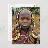 トスクヘアドレを着たムルシの少女 ポストカード (正面/裏面)