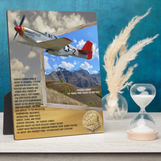 トスケージエアメン飛んでいる飛行機アウト写真 フォトプラーク (側面)