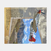 トスケージエ飛んでいるアマン写真外 フリースブランケット (正面(横))