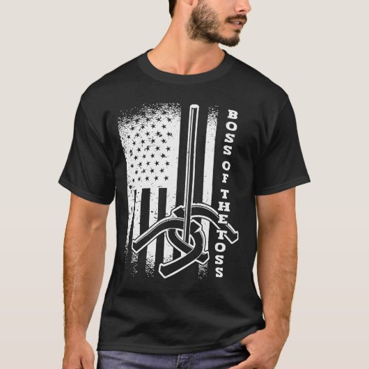 トスホースシューピッチングアメリカ合衆国のボスF Tシャツ (正面)