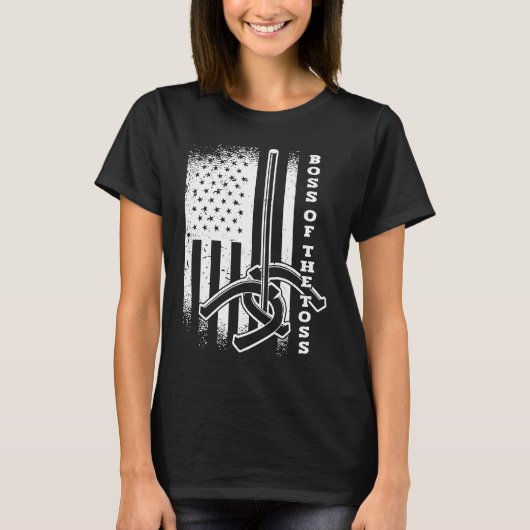 トスホースシューピッチングアメリカ合衆国のボスF Tシャツ (正面)