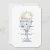 トス素晴らしカ地中海のナンフラワー結婚ズ 招待状 (正面)