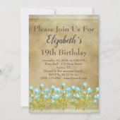 トス素朴カン金ゴールド誕生日 招待状 (正面)