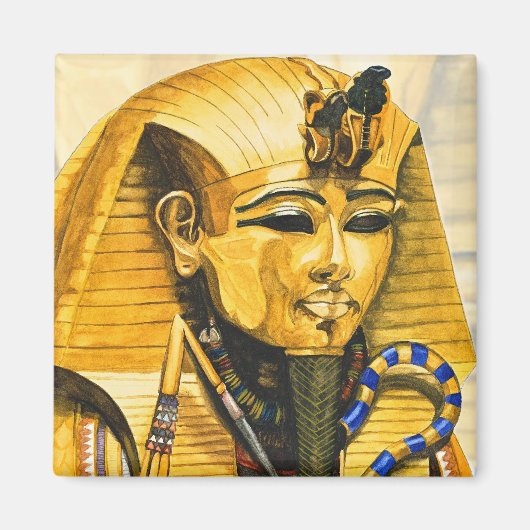 トタンカモン金ゴールドマスク水色 マグネット (正面)