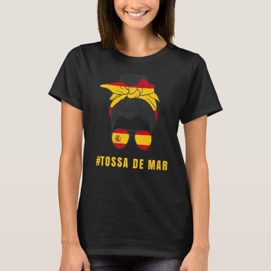 トッサ・デ・マール スペイン女性 スペイン国旗 Tシャツ (正面)