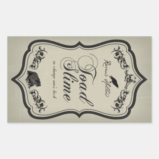 トッドスライムハロウィーン瓶のシール 長方形シール (正面)