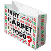 トッドマーゴカーペットレッドおもしろい醜いクリスマスセーター ラージペーパーバッグ (正面アングル)