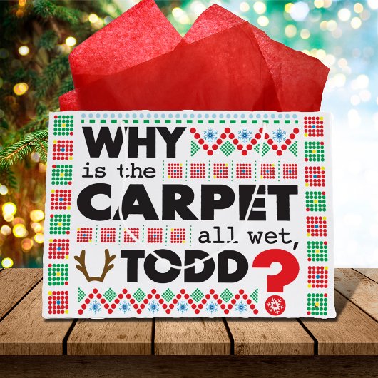 トッドマーゴカーペットレッドおもしろい醜いクリスマスセーター ラージペーパーバッグ