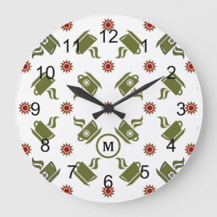 トッドレトロコーヒーカップの壁時計 ラージ壁時計