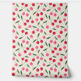 トッドレトロベリーさくらんぼオンクリーム – キッチン 壁紙