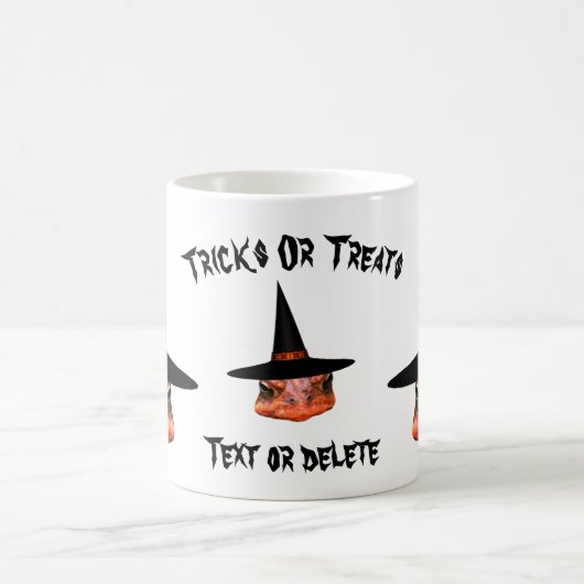 トッド顔ウィッチハットハロウィンおもしろいパーソナライズされた コーヒーマグカップ (中央)