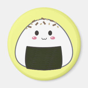 トッピングが付いているかわいいの"Onigiri"の米球 マグネット