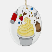 トッピングが付いているフローズンヨーグルト セラミックオーナメント (右)