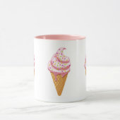 トッピングコフ付きワッフルコーンのストロベリーサンデース マグカップ (中央)