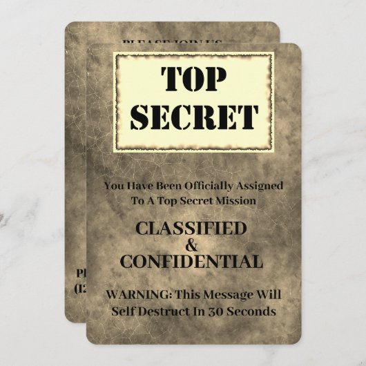 トップおもしろいシークレットサプライズ誕生日パーティー 招待状 (正面/裏面)