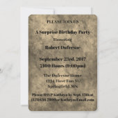 トップおもしろいシークレットサプライズ誕生日パーティー 招待状 (裏面)