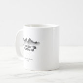 トップからの景色は最高 I 名前入り コーヒーマグカップ (正面左)
